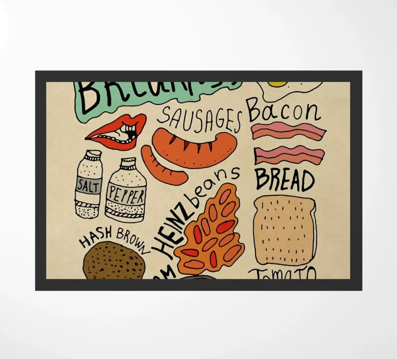 English Breakfast doormat by Vasare Nar