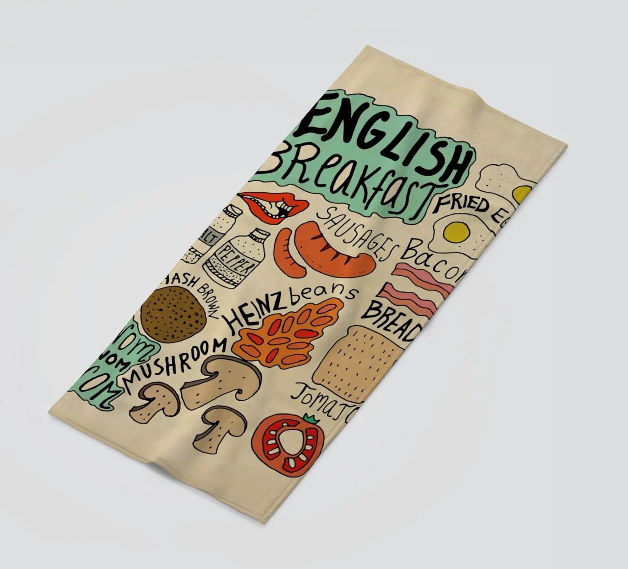 English Breakfast beach towel by Vasare Nar