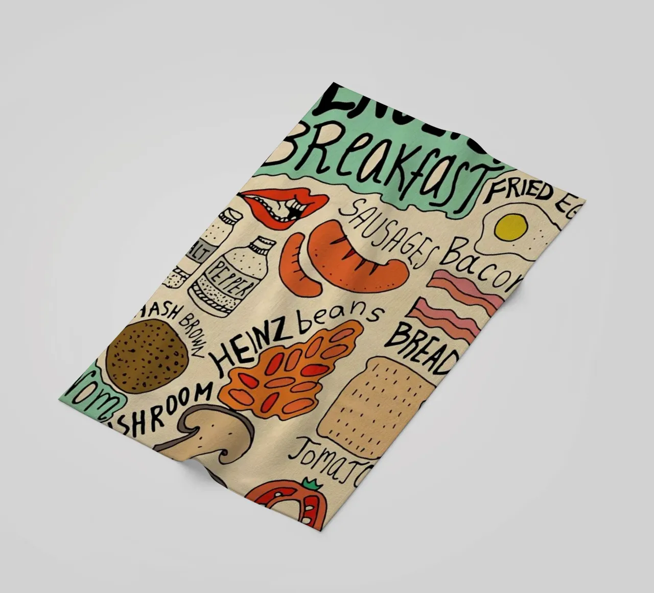 English Breakfast beach towel by Vasare Nar
