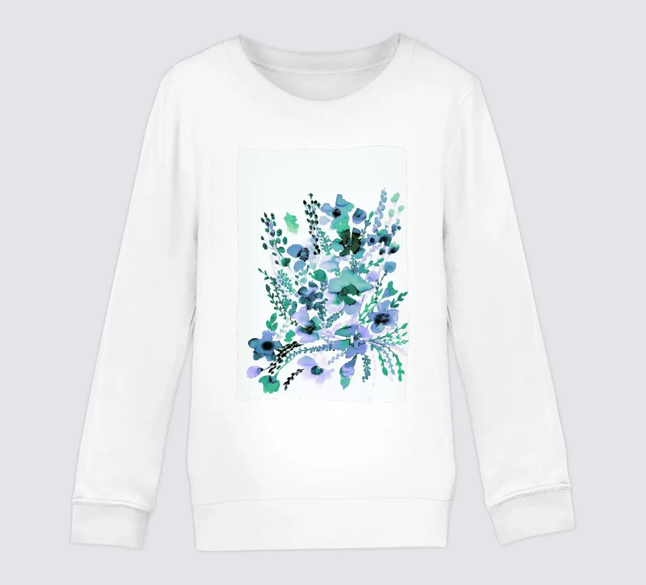 Amelia Floral Blue Green Kinder Sweatshirt von Amy Sia
