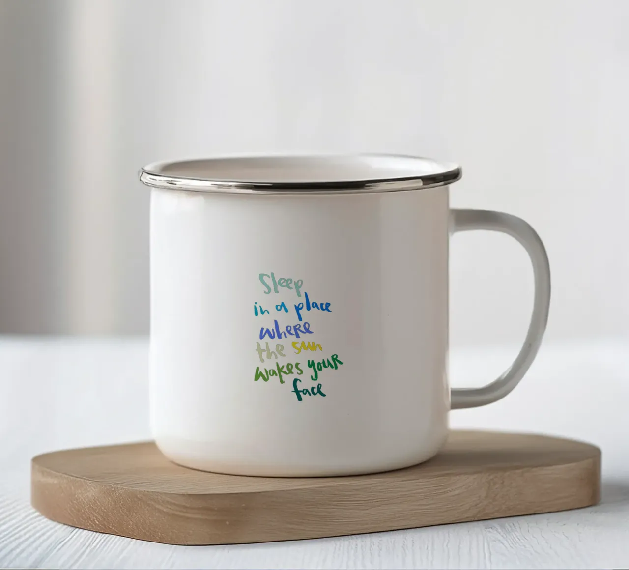 Sleep in a Place tazza in smalto da Brushmeetspaper