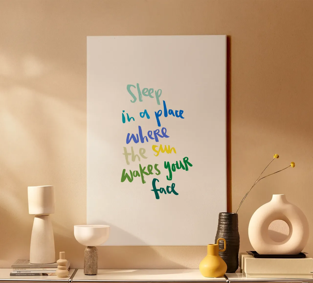 Sleep in a Place tela con Cornice a cassetta da Brushmeetspaper