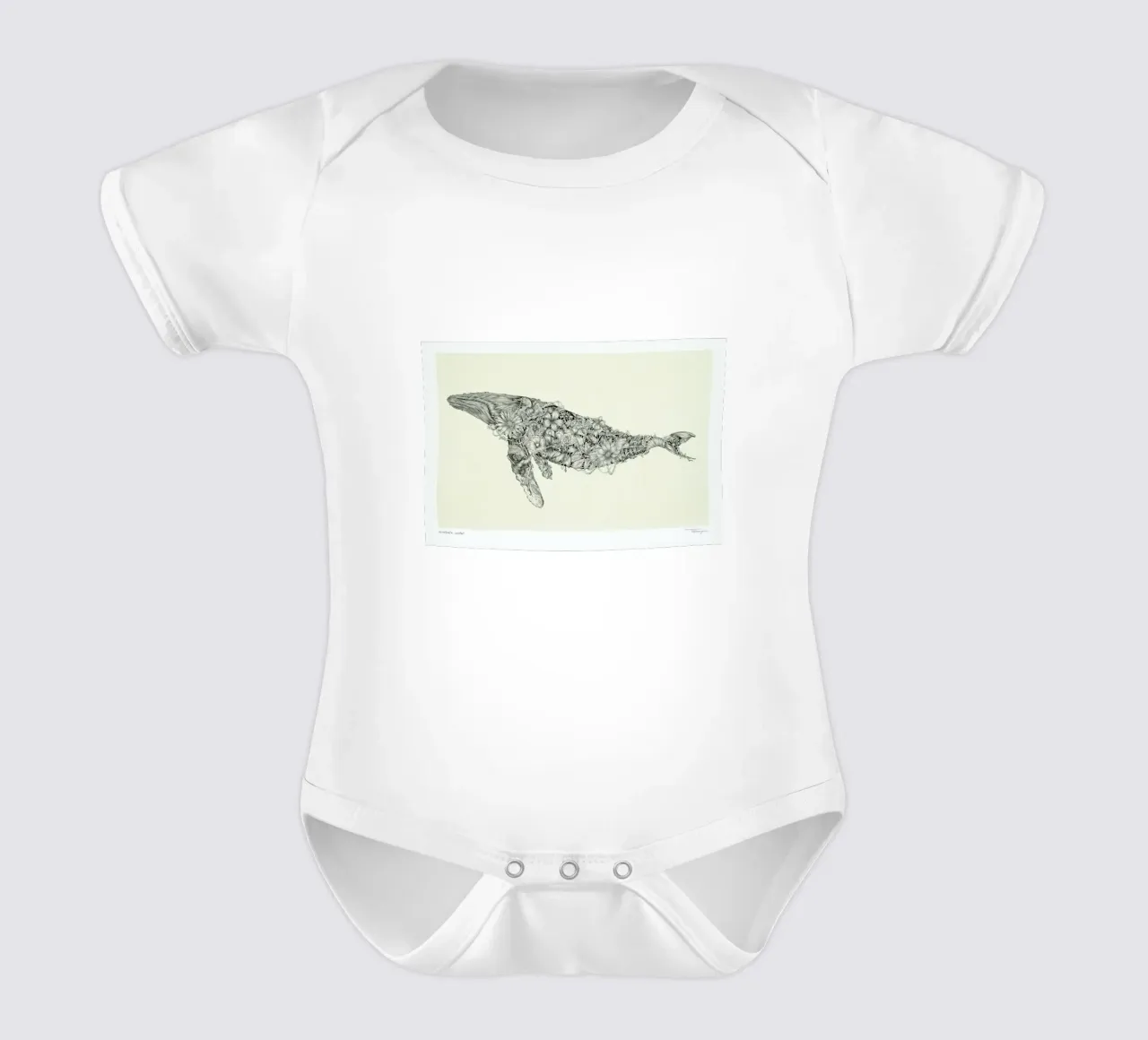 For the Paper Rain Project in Support of Project Jonah short-sleeve baby romper by Faunesque