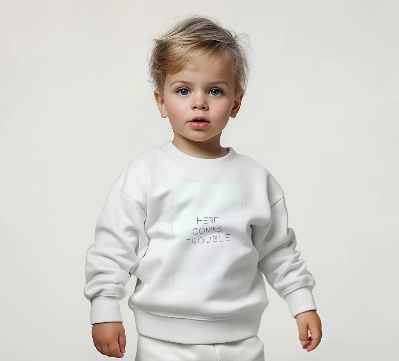 Trouble baby sweatshirt by Leah Flores