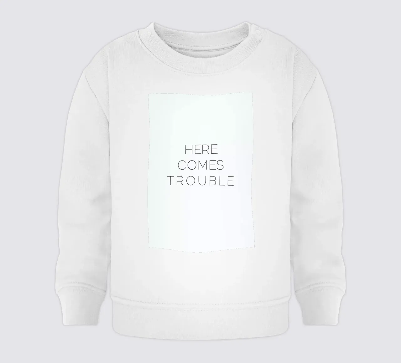 Trouble baby sweatshirt by Leah Flores