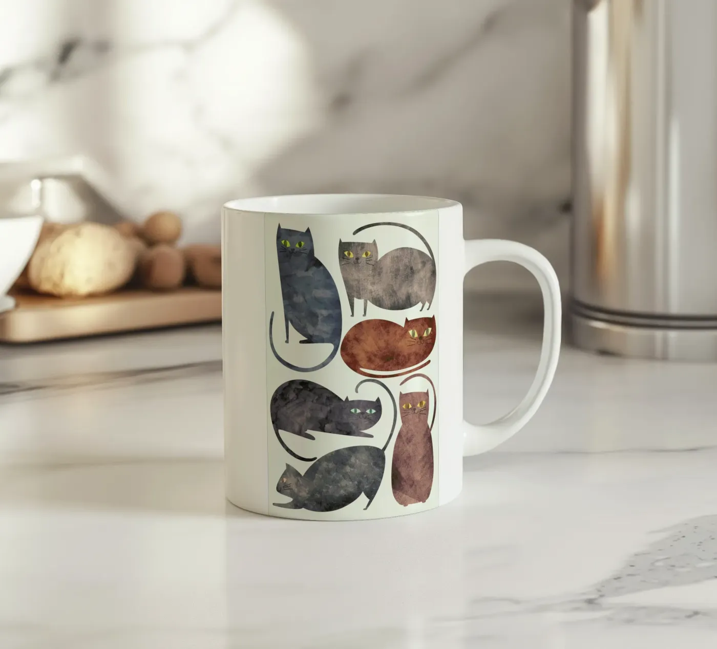 Cats ceramic mug by Tracie Andrews