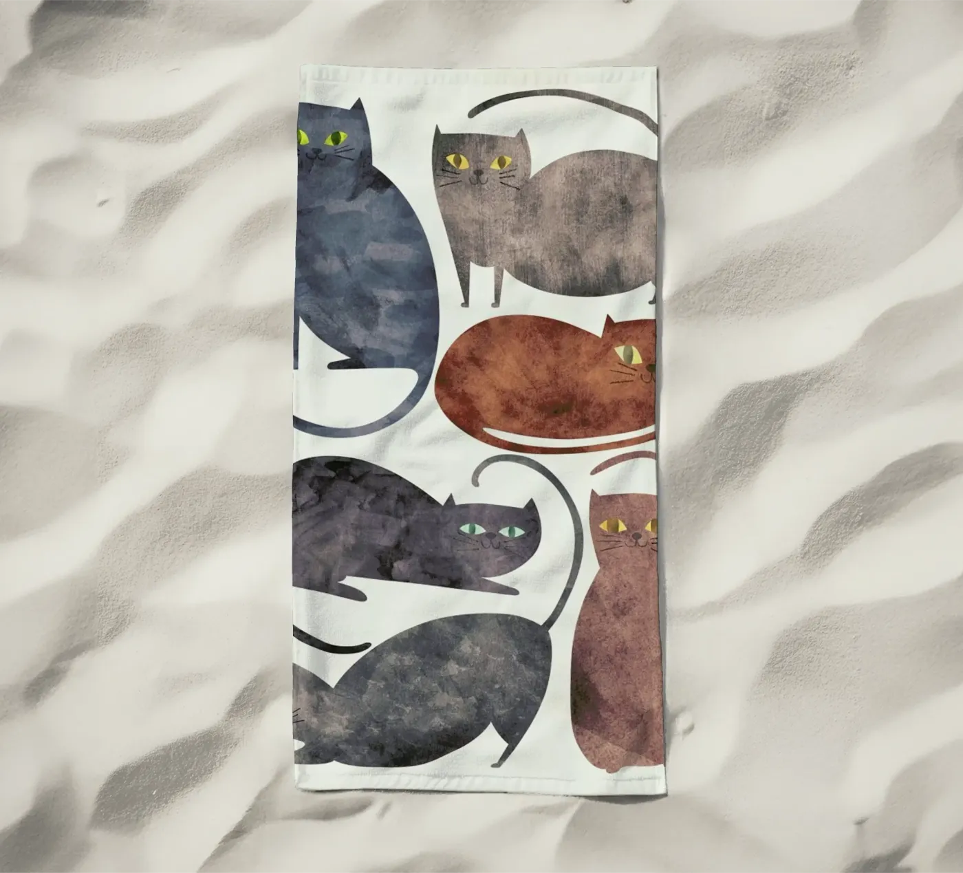 Cats beach towel by Tracie Andrews