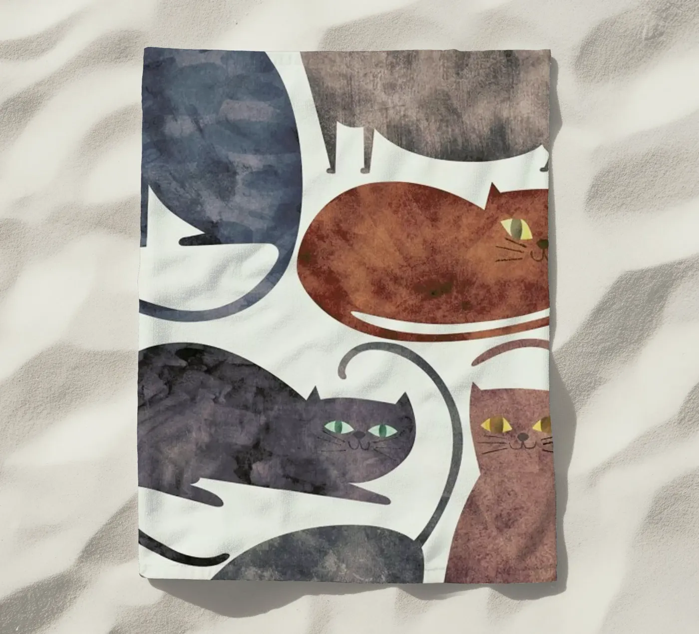 Cats beach towel by Tracie Andrews