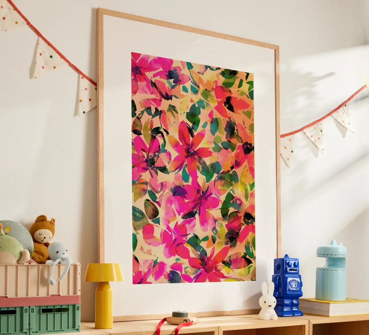 Helena Floral poster con telaio in alluminio da Amy Sia