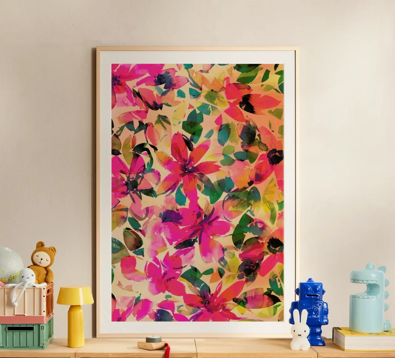 Helena Floral poster con telaio in alluminio da Amy Sia