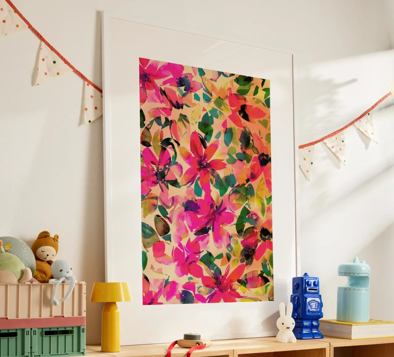 Helena Floral poster con telaio in alluminio da Amy Sia