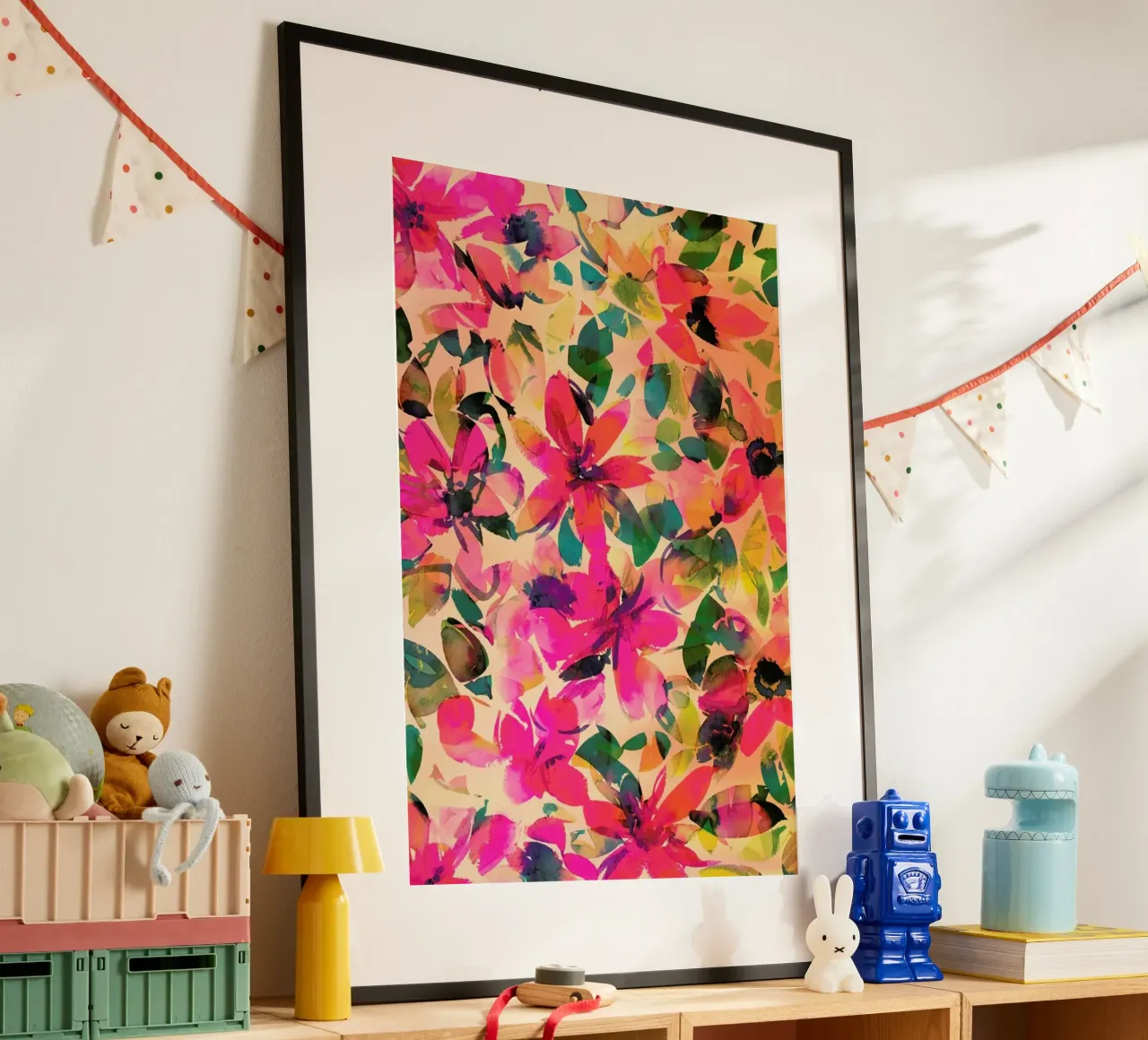 Helena Floral poster con telaio in alluminio da Amy Sia
