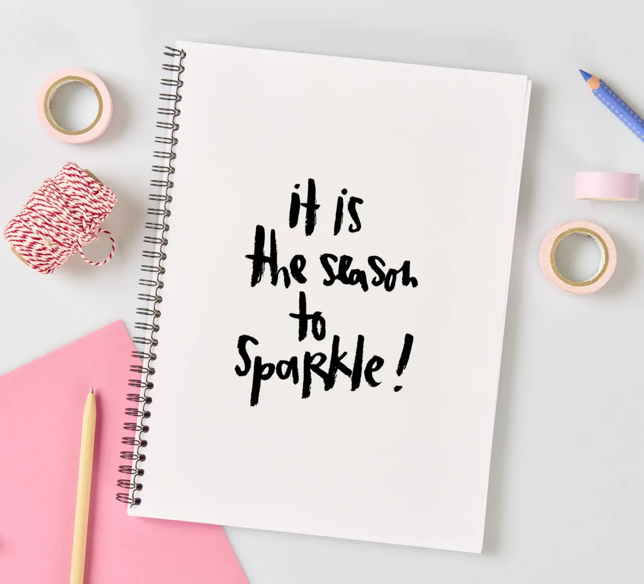 The Season to Sparkle spiral notebook by Brushmeetspaper