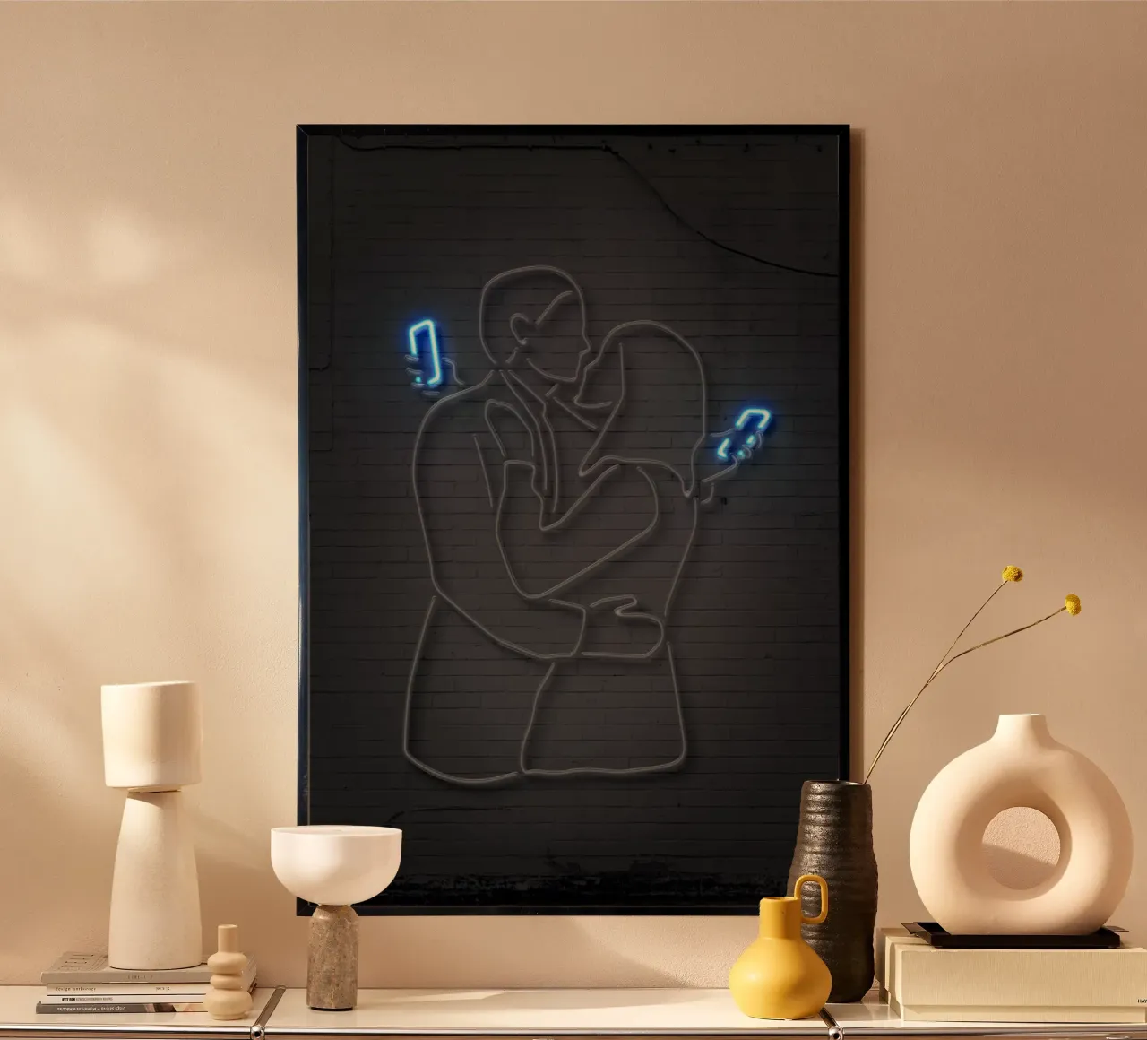 Mobile Lovers poster con telaio in legno da Octavian