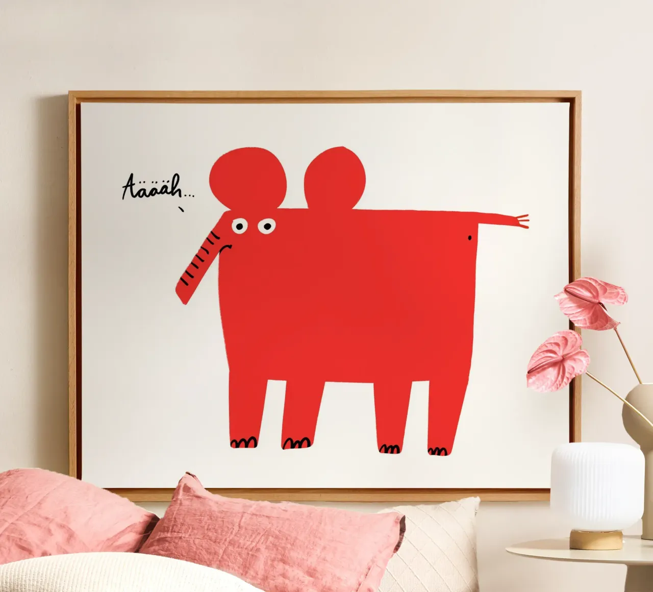 Olifant canvas met Baklijst van aucontraire