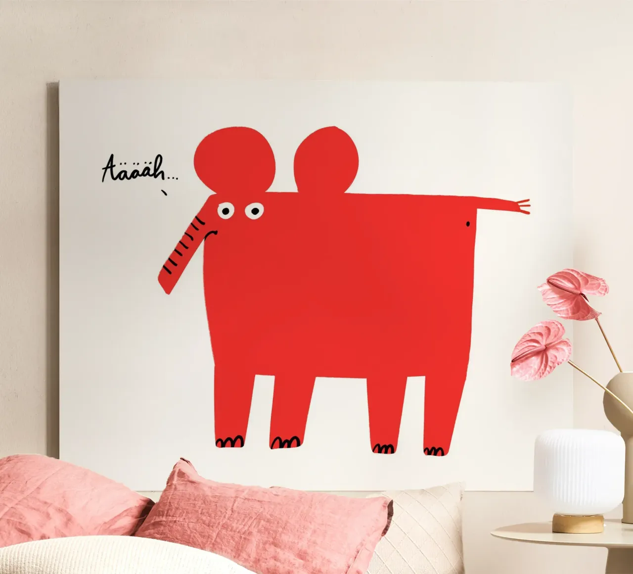Olifant canvas met Baklijst van aucontraire