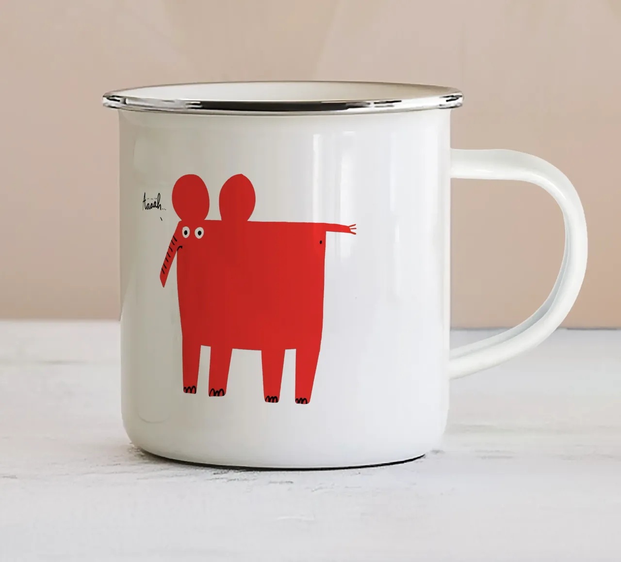 Elefant Emaille Tasse von aucontraire