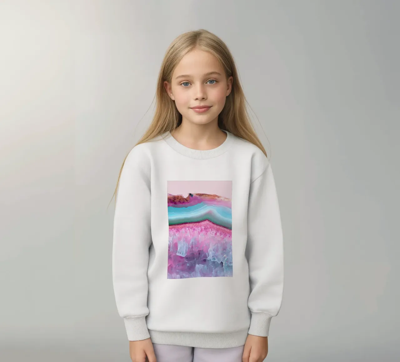 Rose Quartz and Serenity Agate felpa bambino da cafelab