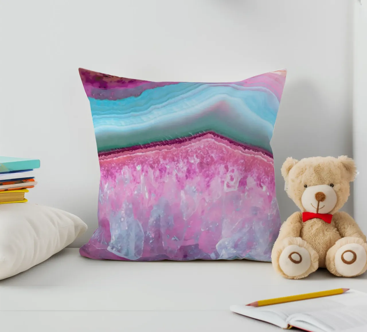 Rose Quartz and Serenity Agate cuscino da cafelab
