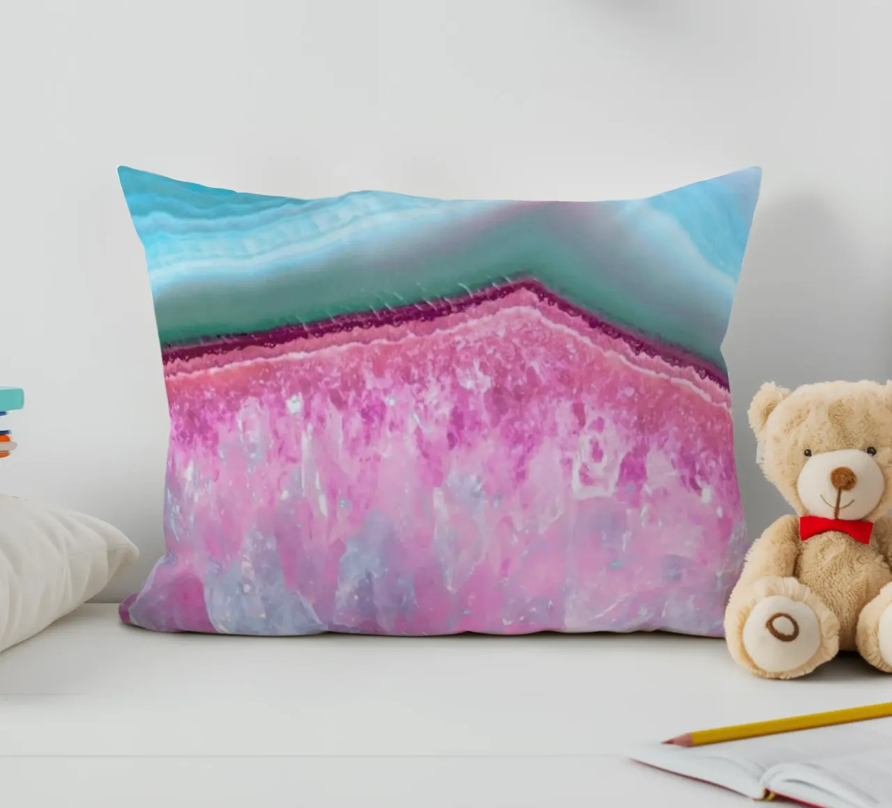 Rose Quartz and Serenity Agate cuscino da cafelab