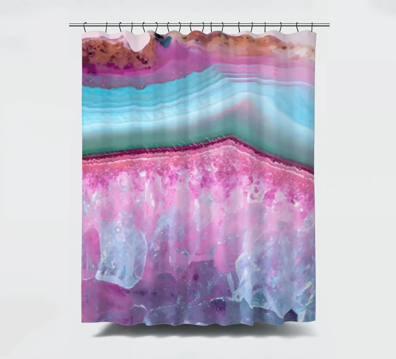 Rose Quartz and Serenity Agate tenda da doccia da cafelab