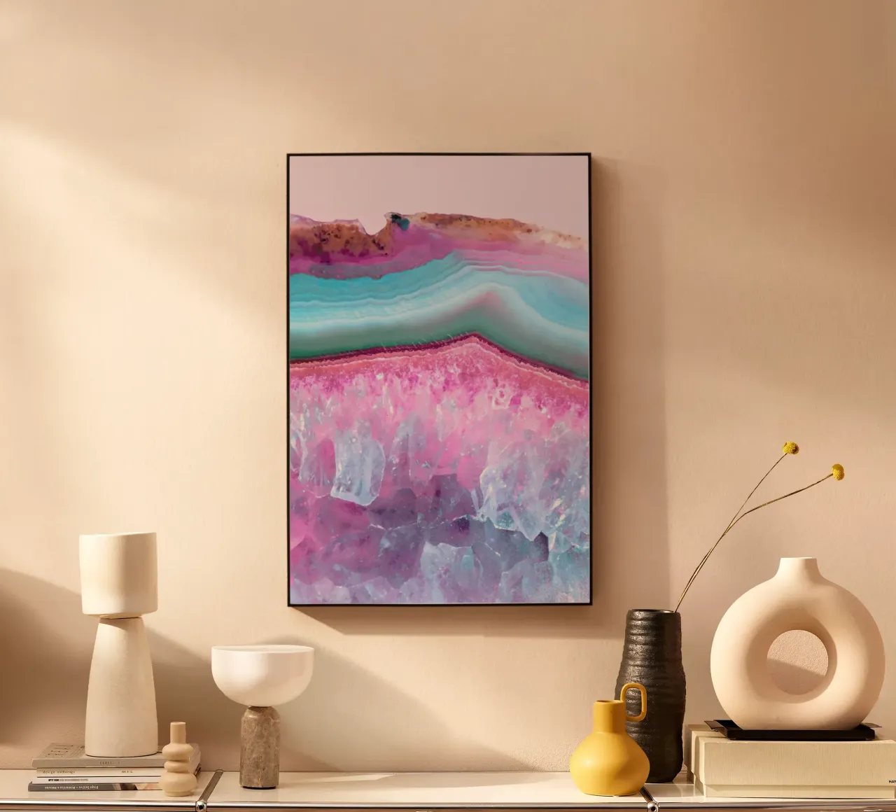 Rose Quartz and Serenity Agate alluminio dibond da cafelab