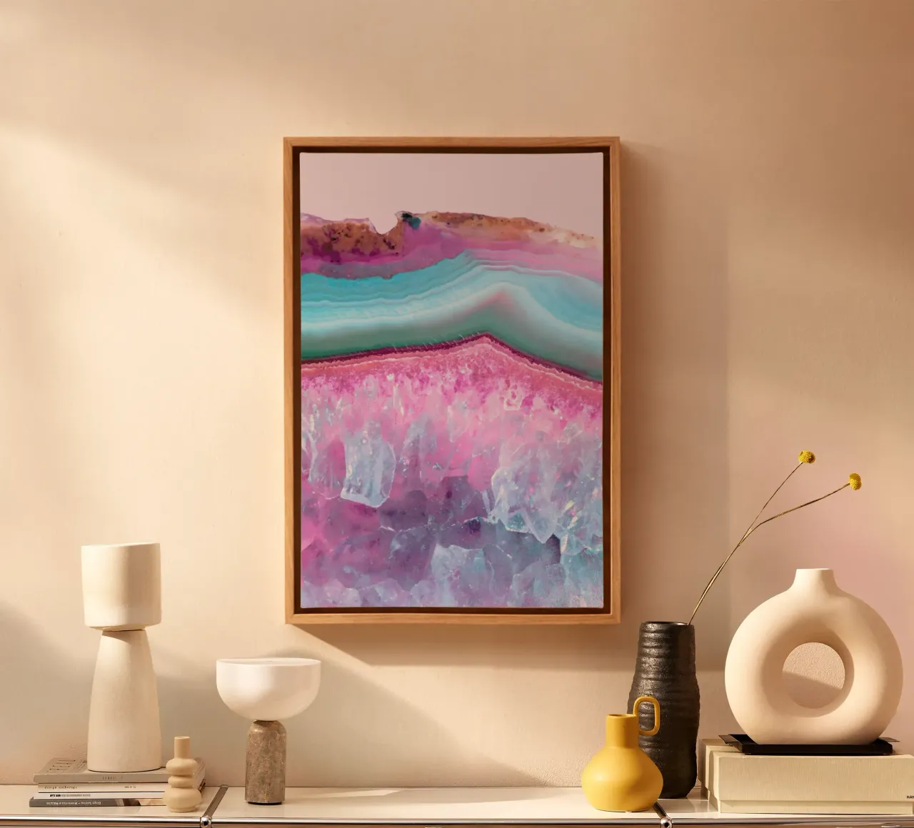 Rose Quartz and Serenity Agate canvas by cafelab