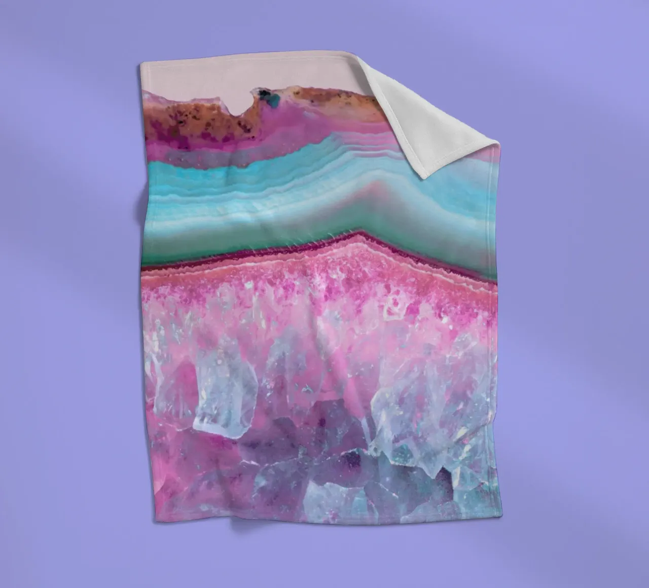 Rose Quartz and Serenity Agate coperta in pile da cafelab