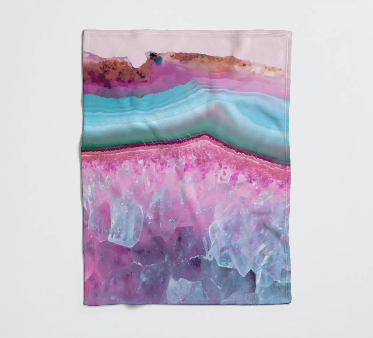 Rose Quartz and Serenity Agate coperta in pile da cafelab