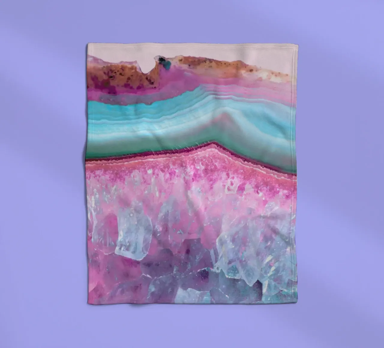Rose Quartz and Serenity Agate coperta in pile da cafelab