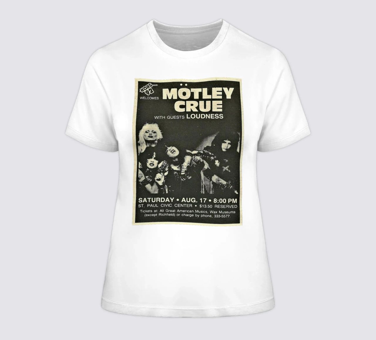 Motley Crue Vintage Concert Music t-shirt ajusté pour femmes de SoundStudio