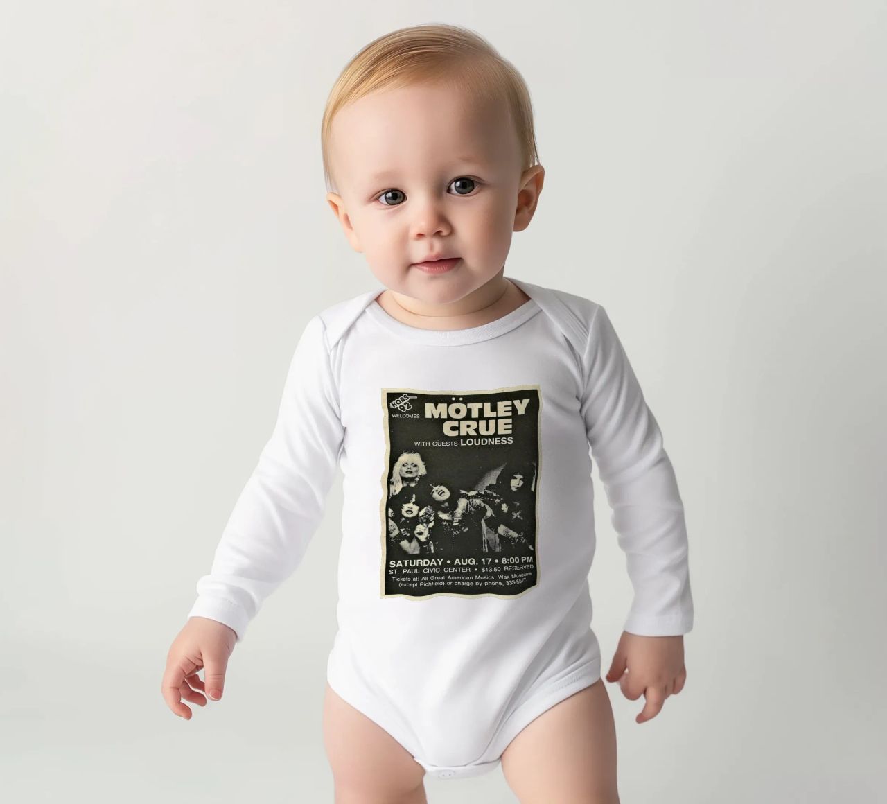 Motley Crue Vintage Concert Music body manches longues de SoundStudio