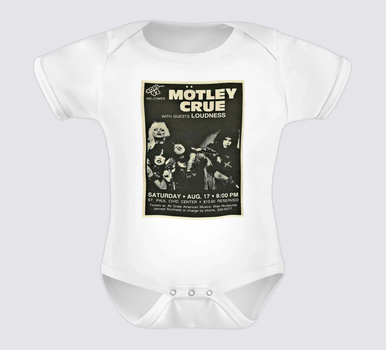 Motley Crue Vintage Concert Music body bébé de SoundStudio