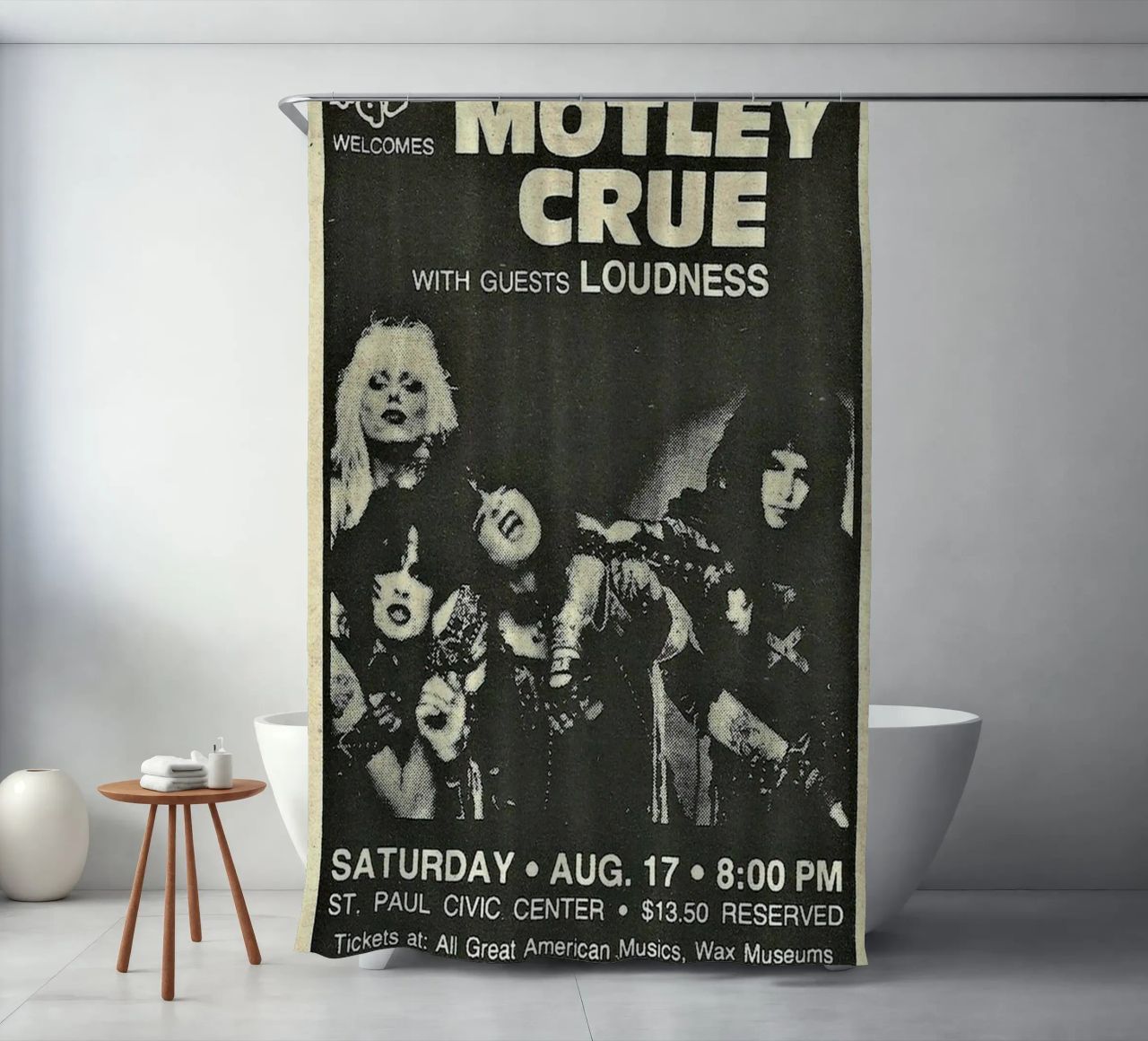 Motley Crue Vintage Concert Music rideau de douche de SoundStudio