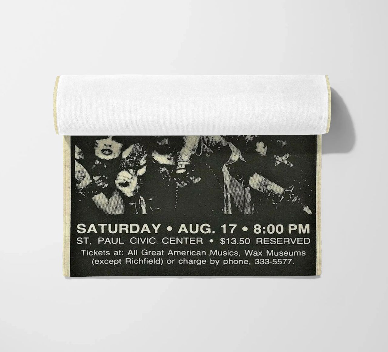 Motley Crue Vintage Concert Music serviette de plage de SoundStudio