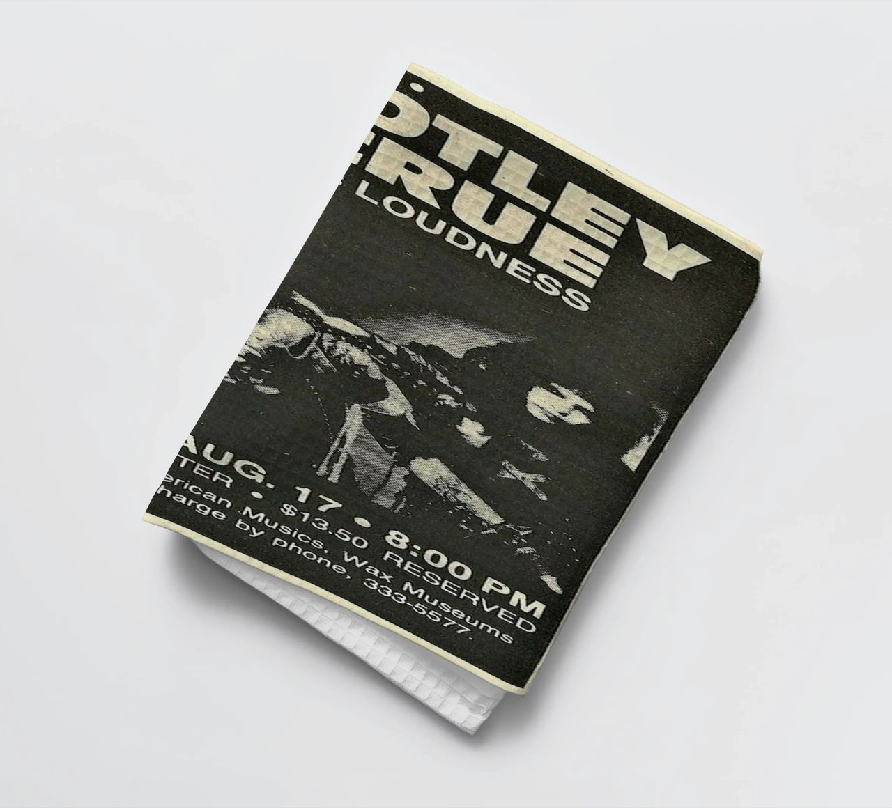 Motley Crue Vintage Concert Music torchon de SoundStudio