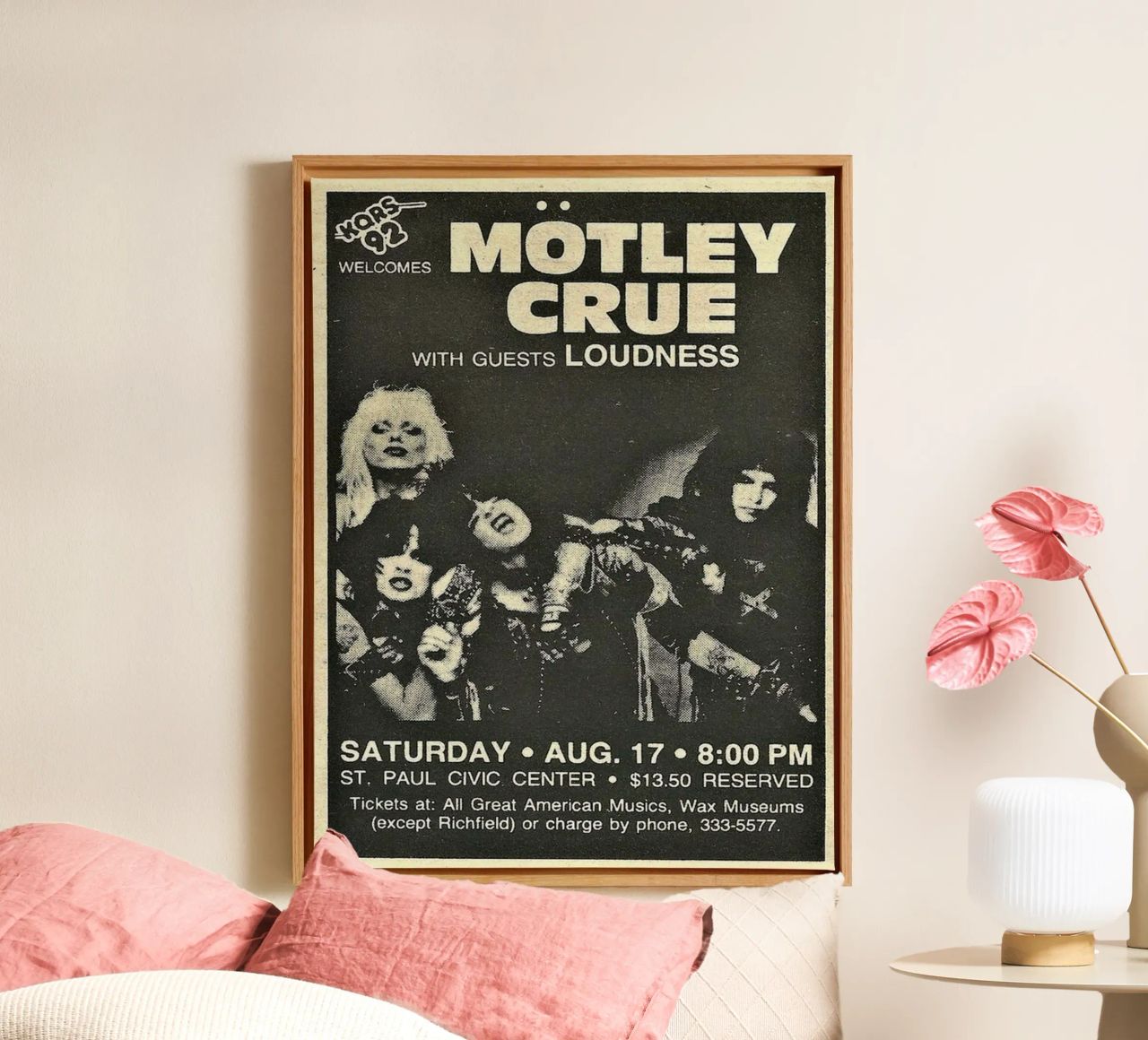 Motley Crue Vintage Concert Music toile de SoundStudio