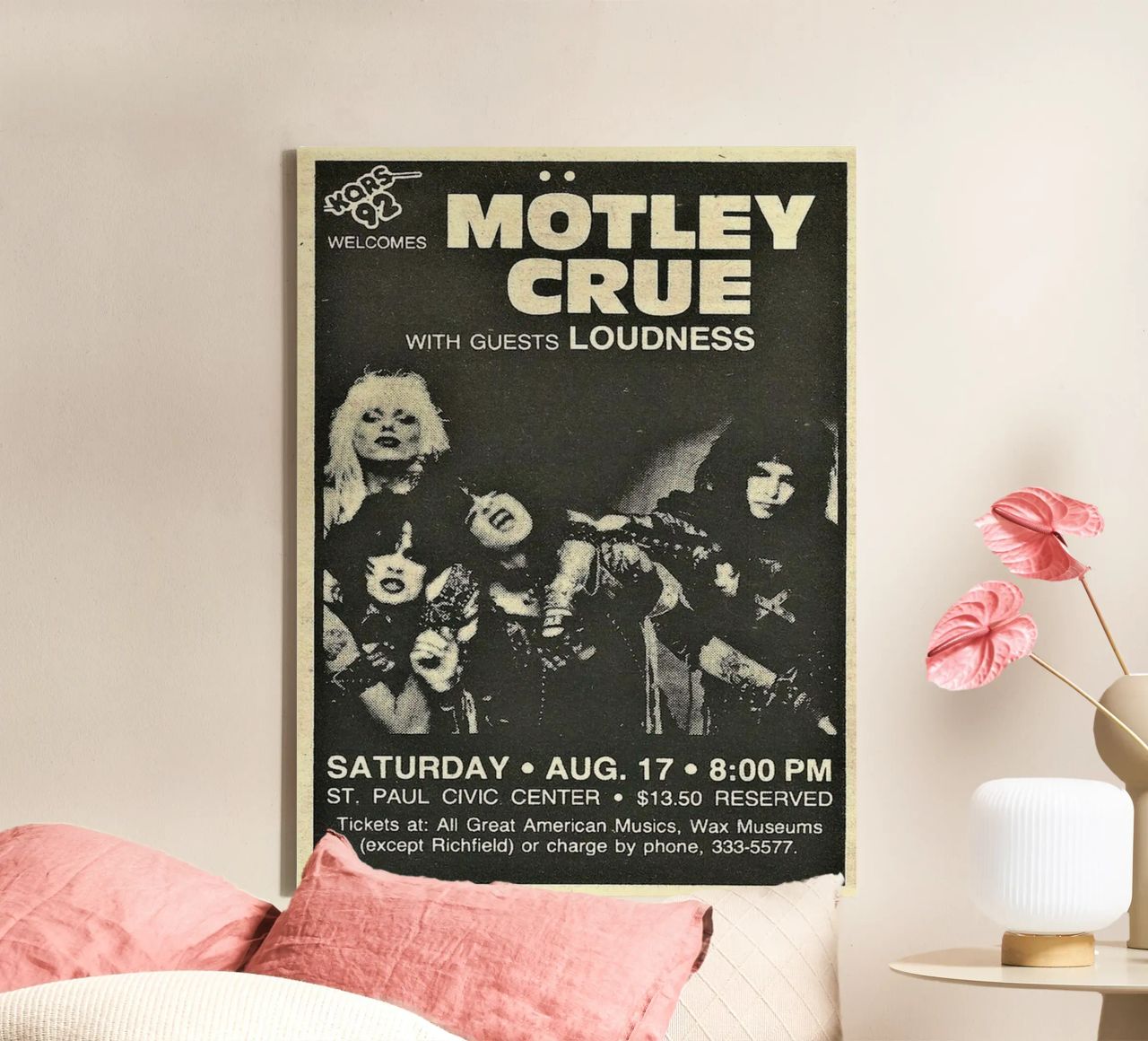 Motley Crue Vintage Concert Music toile de SoundStudio