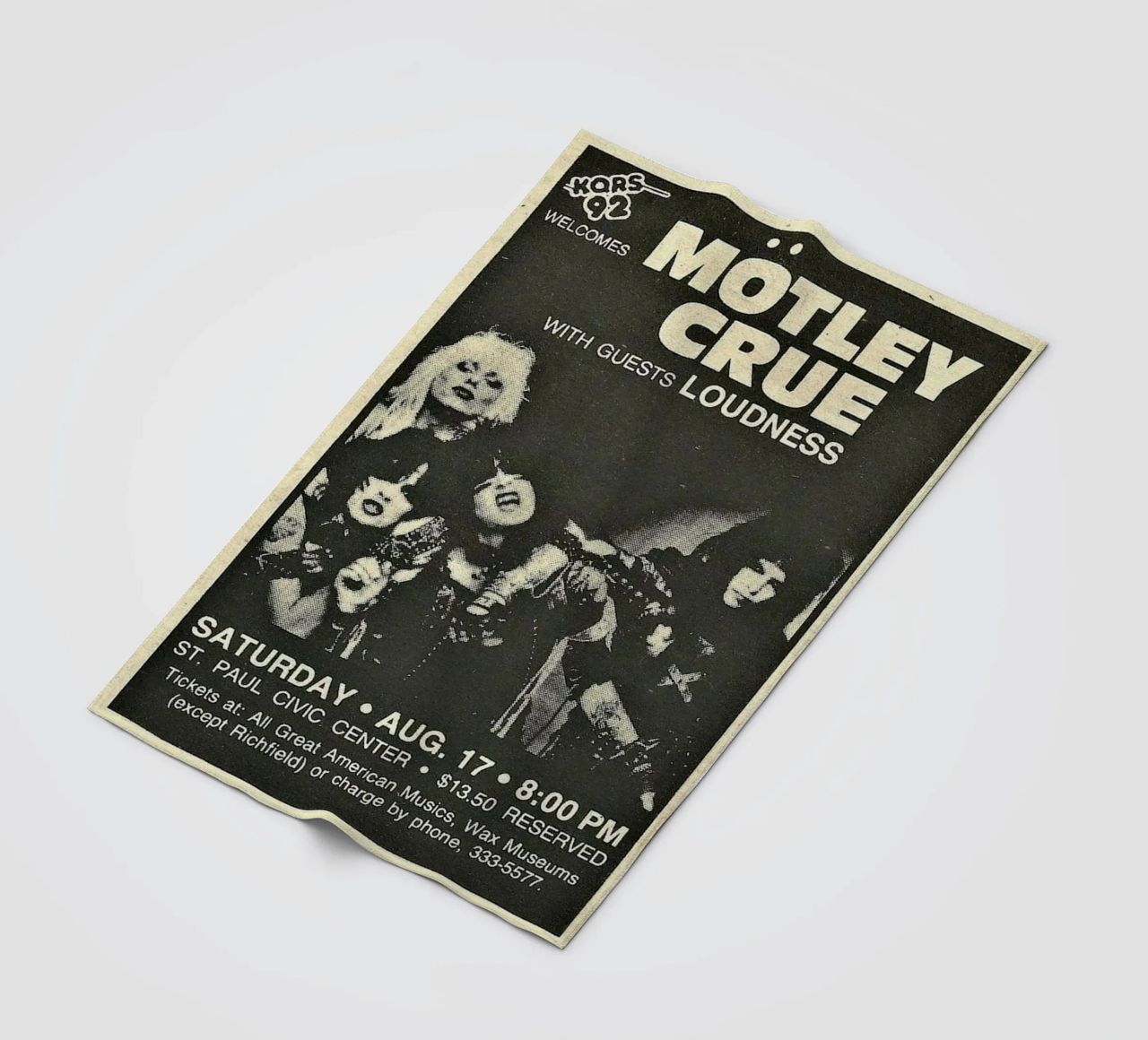 Motley Crue Vintage Concert Music plaid polaire de SoundStudio