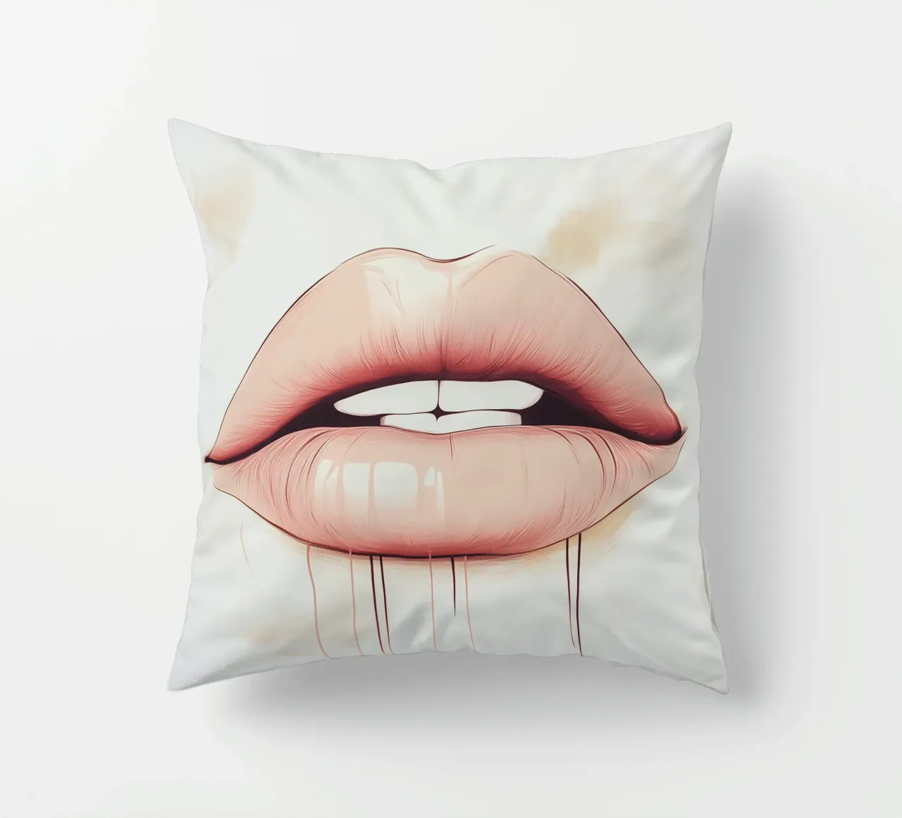 Lips decorative cushion by Synthaira