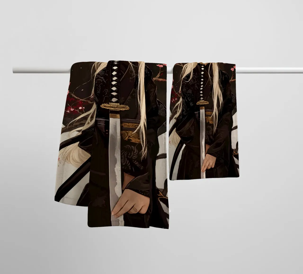 Samurai girl towel by Synthaira