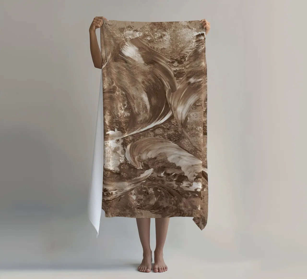 SEPIA 12 beach towel by Thierry Vobmann Abstract painting