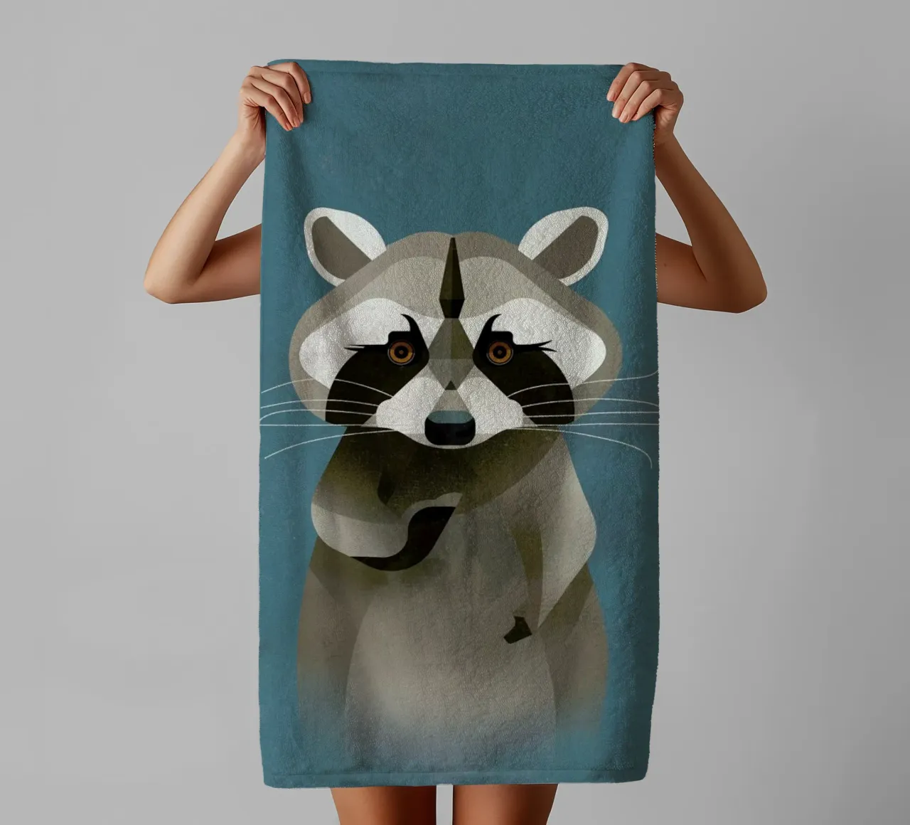 Racoon towel by Dieter Braun