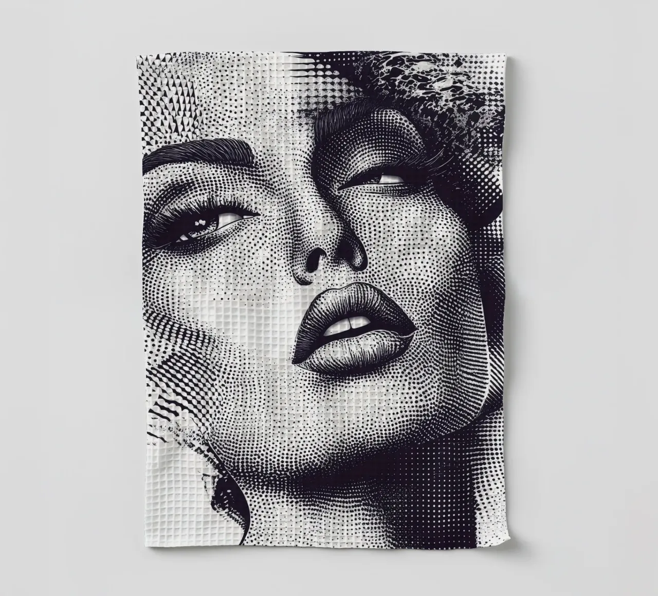 Woman in dot art tea towel by Synthaira