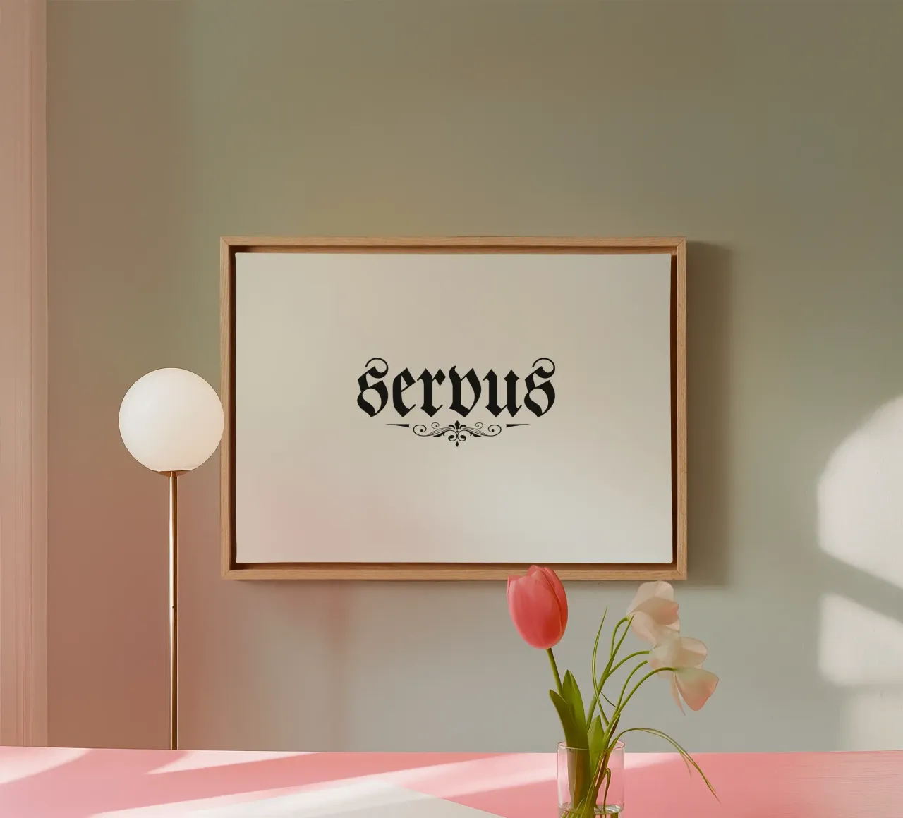 Servus canvas met Baklijst van Flo Klein