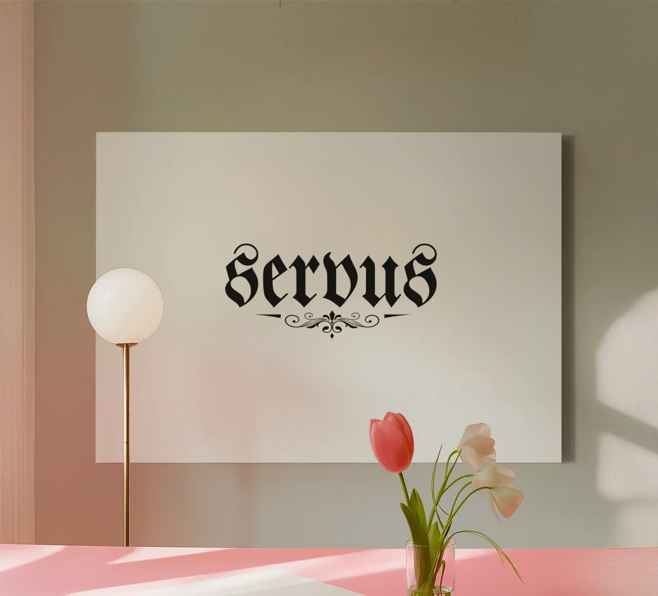 Servus canvas met Baklijst van Flo Klein