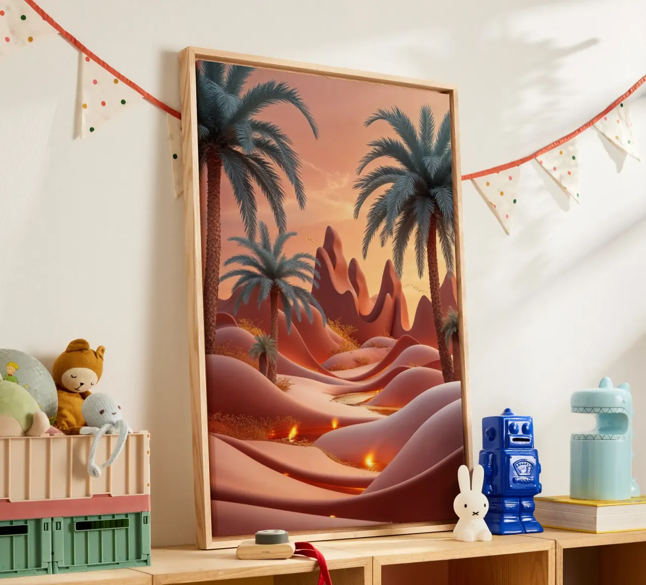 Dreamlike Desert Oasis with Flowing Light tela da AlbertKlee