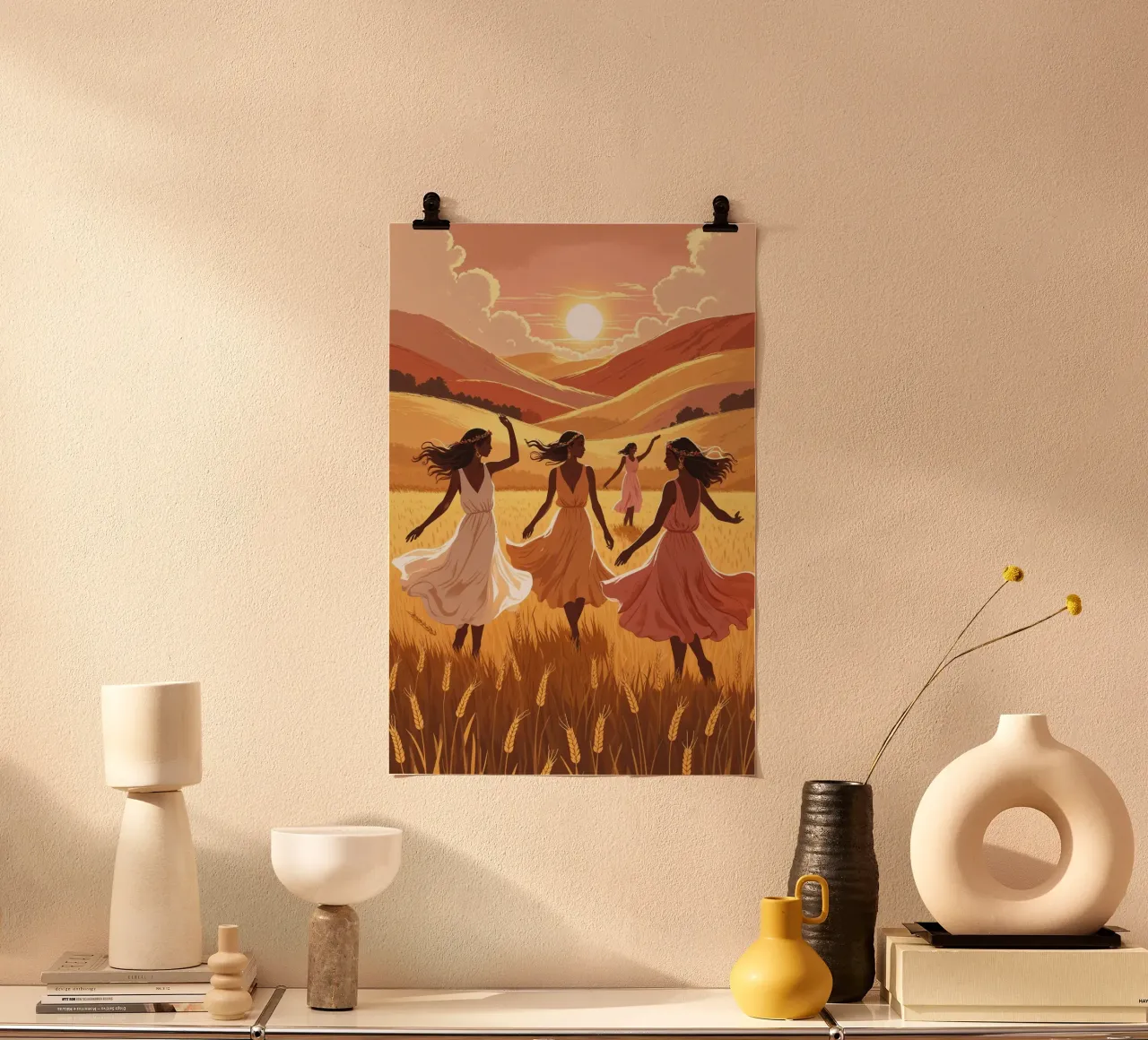 Bohemian Spirit in a Sunlit Meadow poster da AlbertKlee