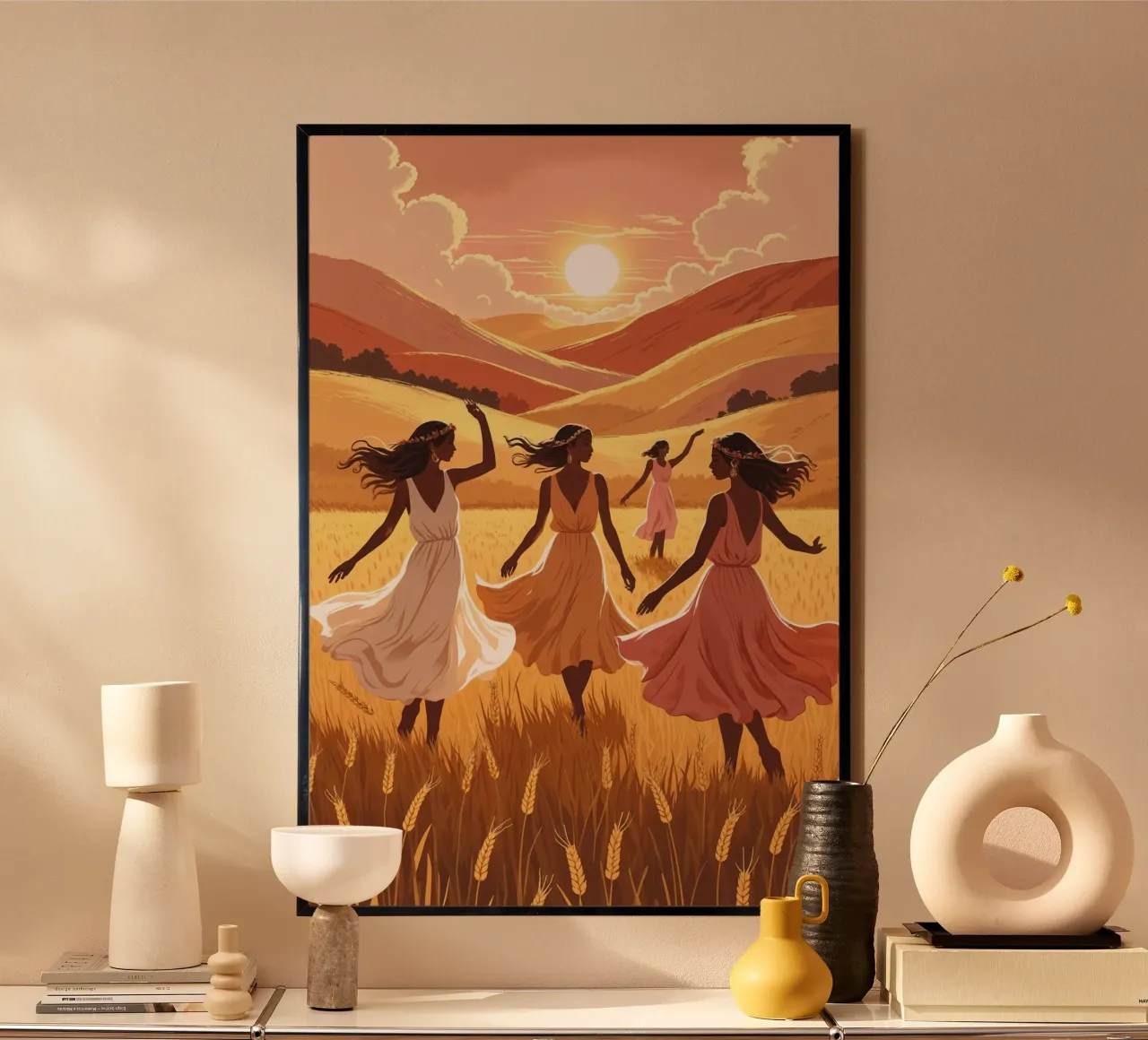 Bohemian Spirit in a Sunlit Meadow poster da AlbertKlee