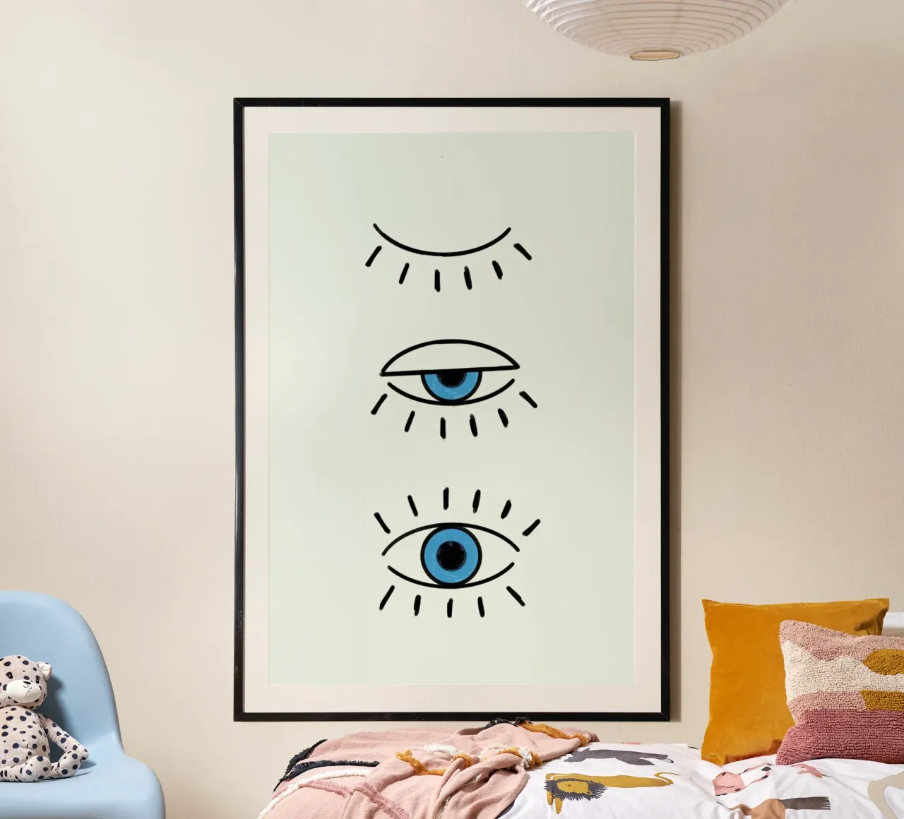 Summer Evil Eye poster con telaio in plastica da cafelab